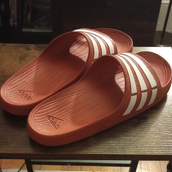Adidas Red Slide Sandals - Picture 1 of 3